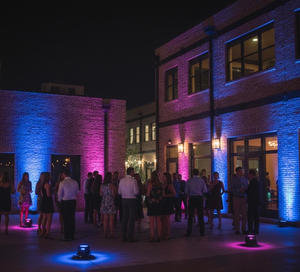 Color-changing party lights setup for an event in Hamilton OH
