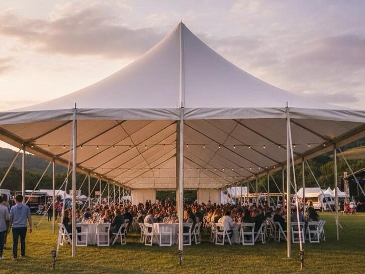 Migoria event rental package with tent canopy tables and chairs in Hamilton Ohio